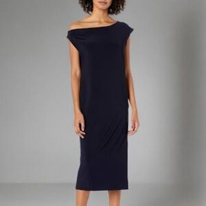NORMA KAMALI - Midnight Blue Drop Shoulder Dress